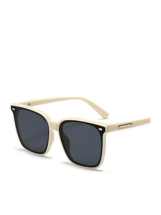 King Unisex Γυαλιά Ηλίου με Λευκό Σκελετό και Μαύρο Polarized Φακό SUNKI345-SN033