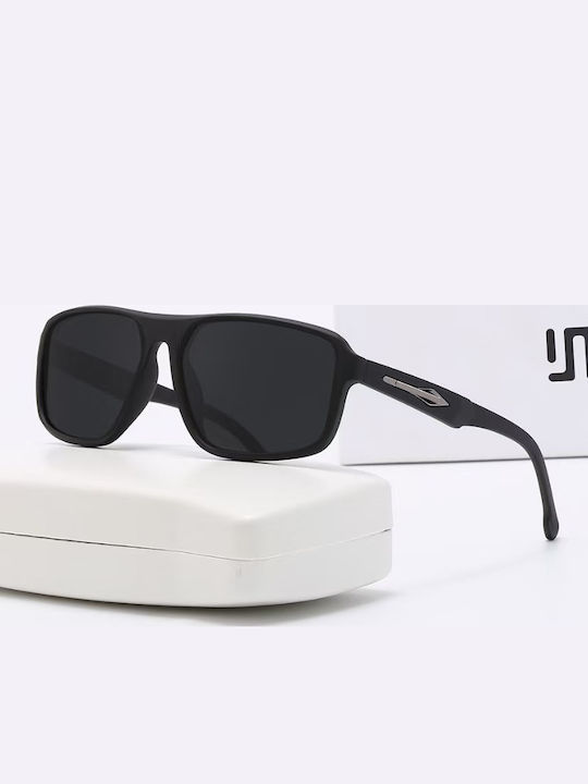 King Unisex Sunglasses with Black Frame and Brown Polarized Lens SUNKI345-SN020