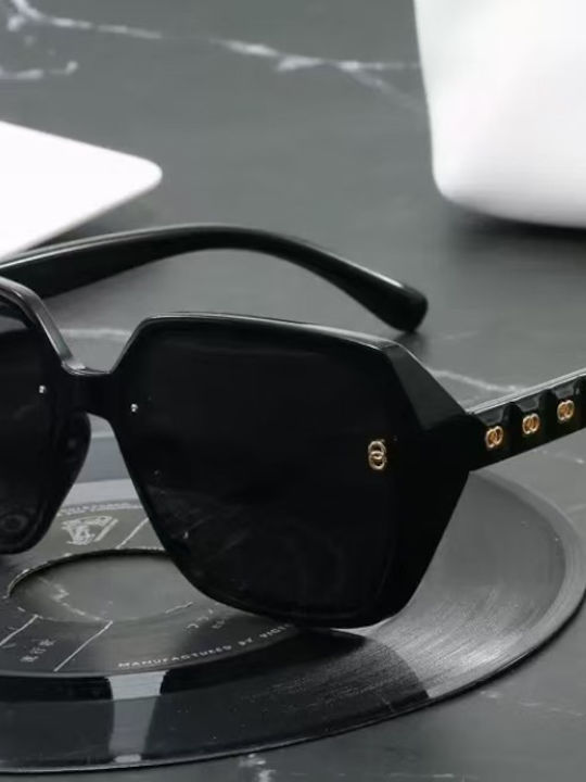 King Unisex Γυαλιά Ηλίου με Μαύρο Σκελετό και Μαύρο Polarized Φακό SUNKI345-SN024