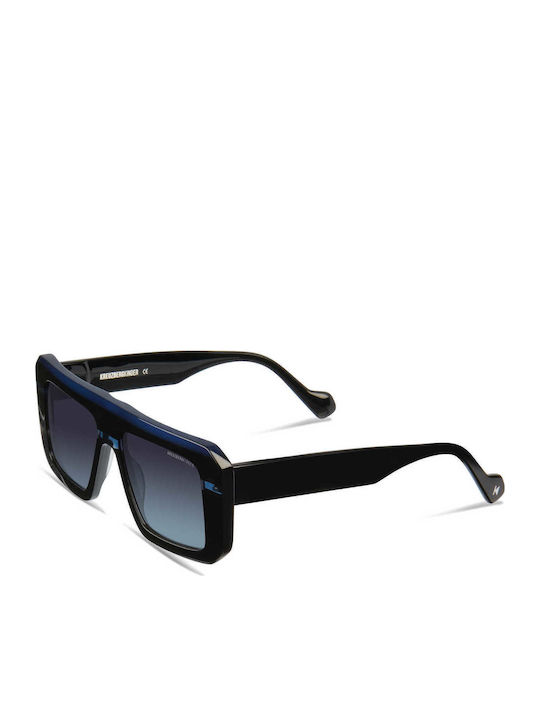 Kreuzbergkinder Febo Unisex Sunglasses with Black Horn-Rimmed Frame and Black Gradient Lens febo-c2