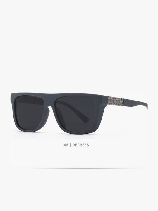King Unisex Γυαλιά Ηλίου με Μαύρο Σκελετό και Γκρι Polarized Φακό SUNKI345-SN030