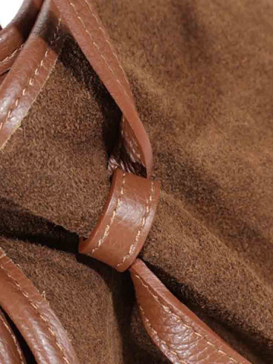Damentasche aus Leder  Suede Braune Shopper Tasche