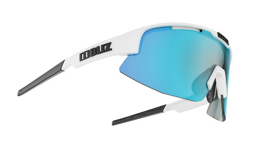 Bliz Cycling Glasses Matrix With White Frame And Mirror Dark Transparent Lenses