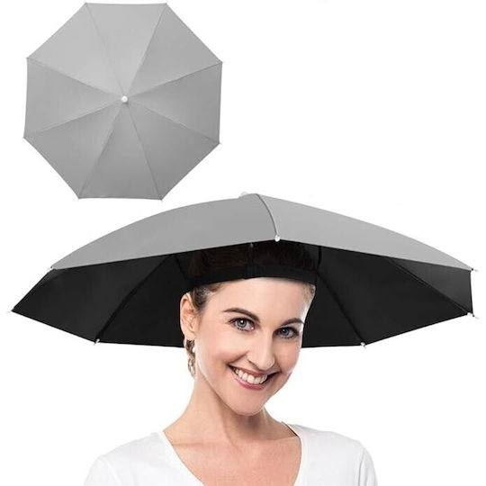Head Umbrella Alista Home 69 Cm Diameter Elastic Headband Uv Rain Protection Gray