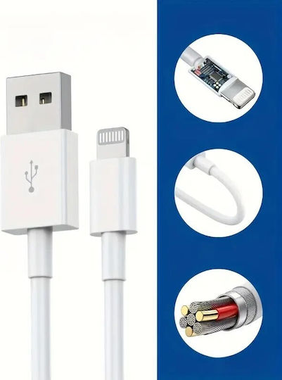 Fast Charging Data Cable Alista Home Usb-b Port Compatible Iphone Lightning Ports 2a Fast Charging 2m Length White