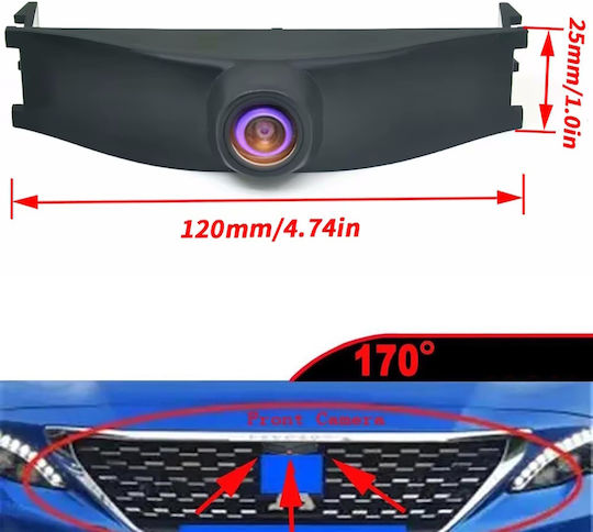 Digital Iq Camera Qs8068 Ahd-ntsc Front Camera Peugeot 3008 Mod 2012-2016