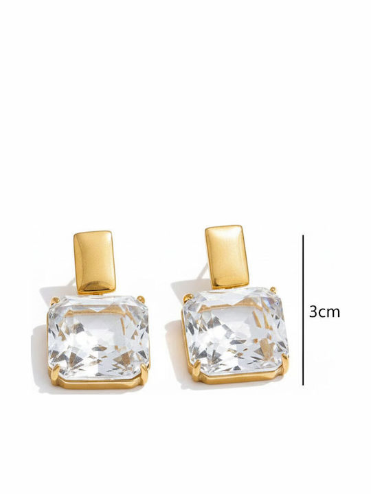 Elegant Vergoldete Stahl Ohrringe