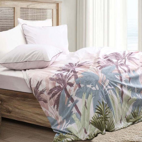 Majoli Bahar Set Huse Pentru Pilote Dublu 200x220cm Palmera Garnet