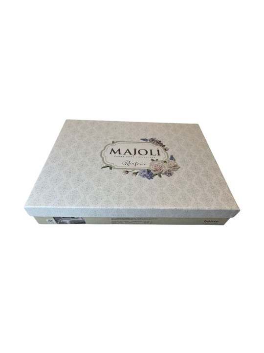 Majoli Bahar Set Huse Pentru Pilote 100% Bumbac Dublu Cu 2 Fețe De Pernă & 1 Cearceaf 200x220cm Palmera Garnet