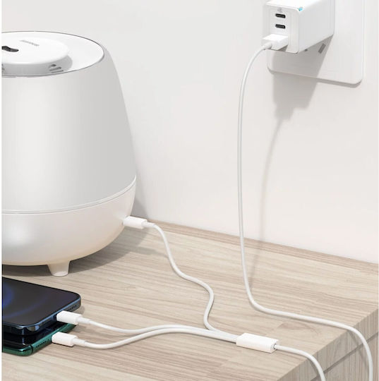 Alista Home Sx 3in1 Usb Cable 21 Usb To Micro Usb Usb-c Iphone Compatible 3a 1.2m White