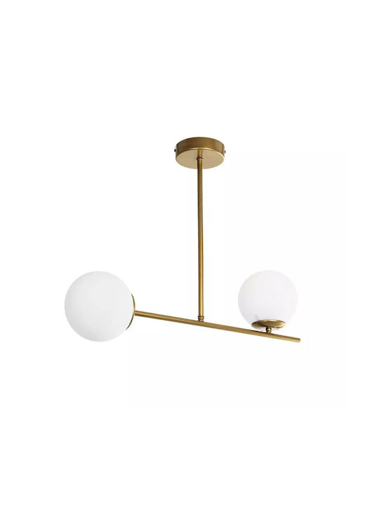 GloboStar Globus Pendant Ceiling Light Gold Ball with E27 Socket 62x15x23cm