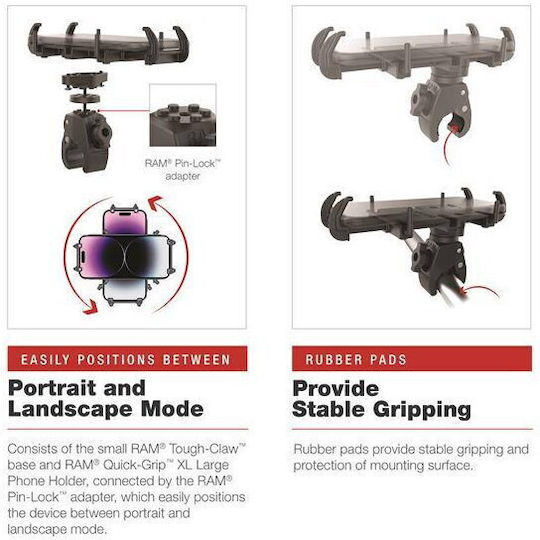 Ram Mounts Ram Quick-grip XL Suport Telefon Low-profile Tough-claw Multicolor