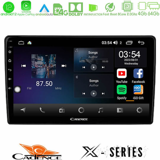 Cadence Sistem Audio Auto pentru Skoda Superb 2008-2015 Bluetooth USB Wi-Fi GPS Apple CarPlay Android Auto cu Ecran Tactil 9"