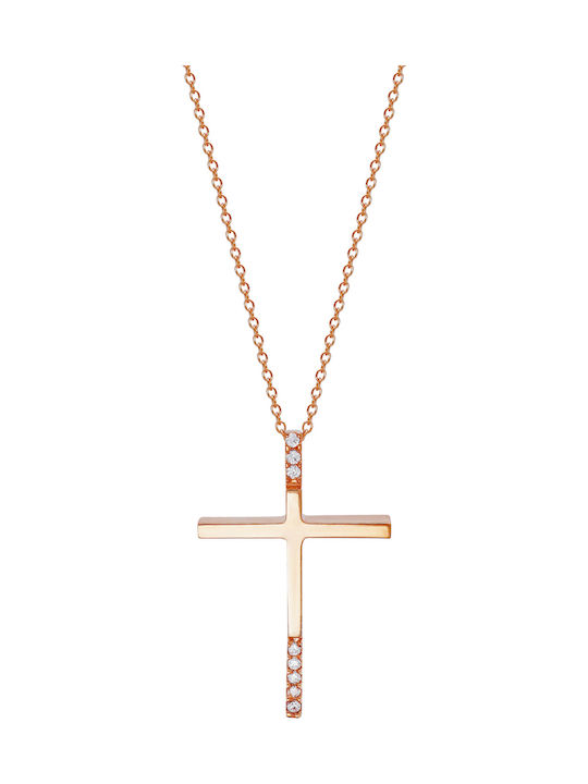 Kiriakos Gofas Crucifix Roz Aur 9K Cu Lanț