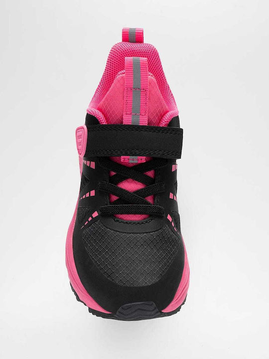 Kids Sports Shoes Running with Hoop & Loop Closure Black