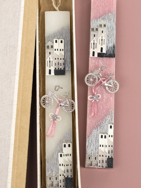 Bicycle Pin Flat White Candle Bicycle Pin Flat White Candle
