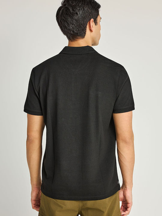 Funky Buddha Polo Short Sleeve Blouse Black