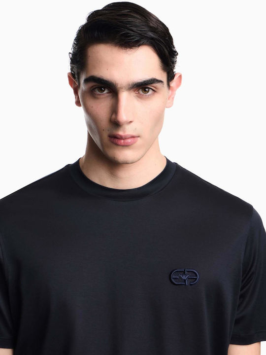 Emporio Armani Kurzarm Herrenblusen Blau