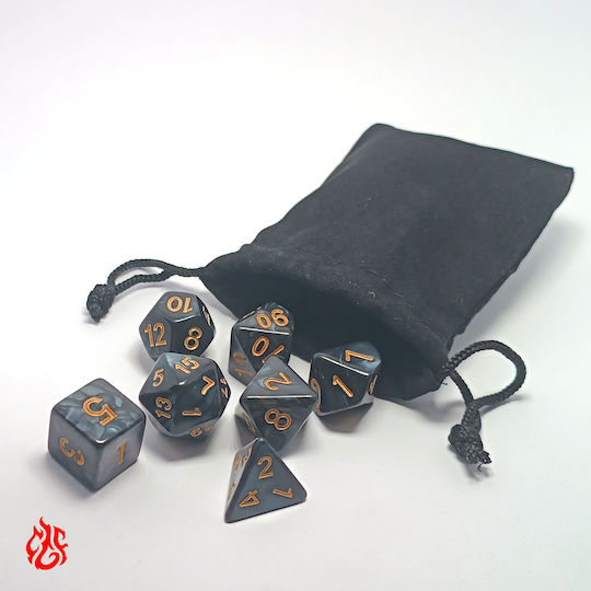 Dice Set Black Acrylic Dice RPG Dungeons & Dragons Pathfinder Wargames