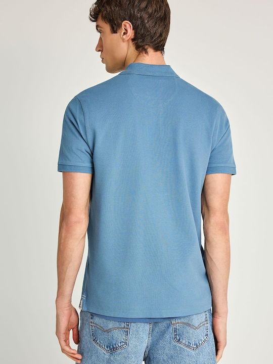 Funky Buddha Polo Short Sleeve Blouse Blue-heaven