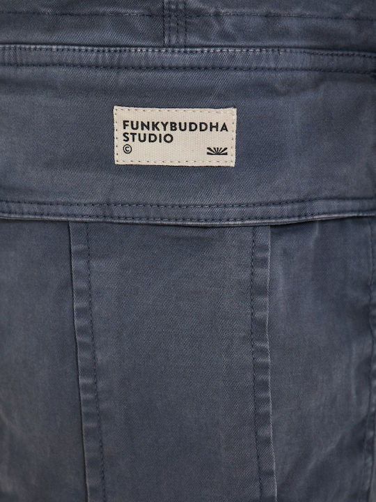 Cargo Elastic Trousers in Regular Fit Dusty Blue