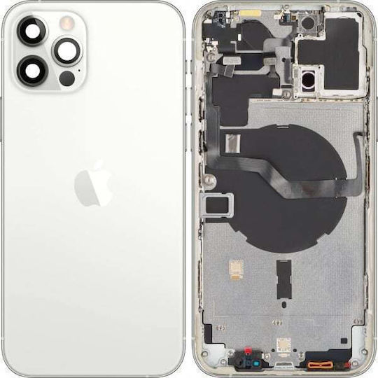 Apple Handy Ersatzabdeckungen iPhone 12 Pro Max Batteriedeckel Mittlerer Rahmen Silber Austausch