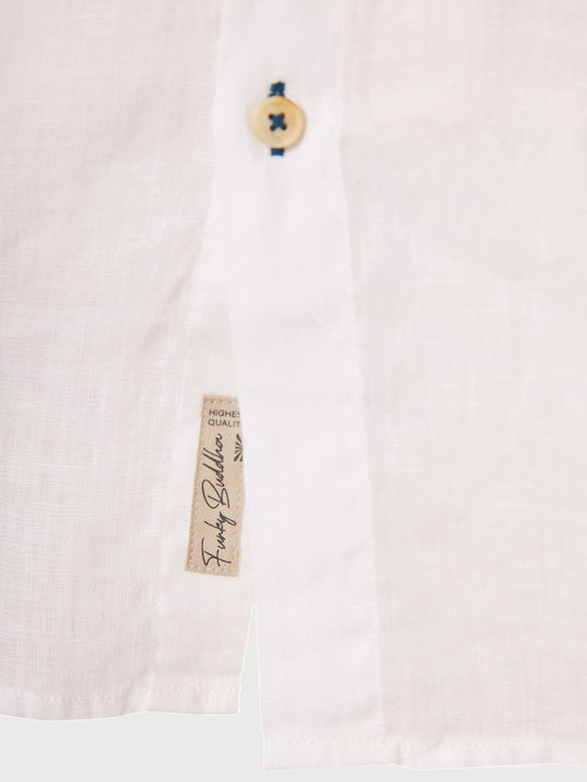 Long Sleeve Linen Shirt in Regular Fit White