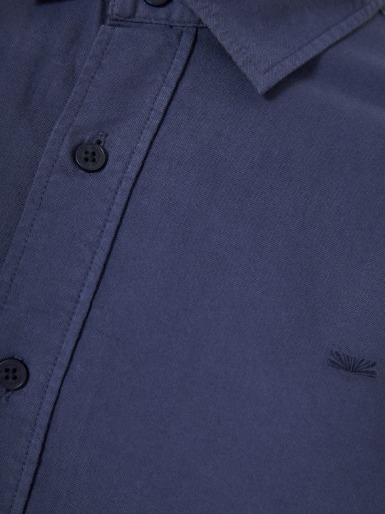 Long Sleeve Cotton Shirt in Regular Fit Blue