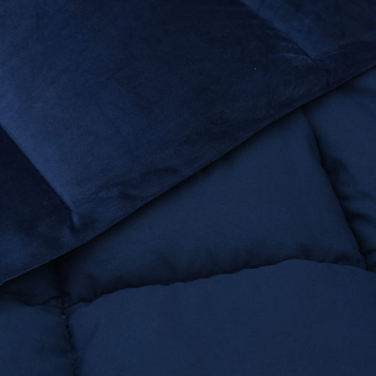 vidaXL Едно 140x200см Тъмносиньо vidaXL Едно 140x200см Тъмносиньо