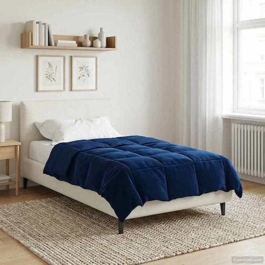 vidaXL Плик За Завивка Единичен 155x220 Тъмносин