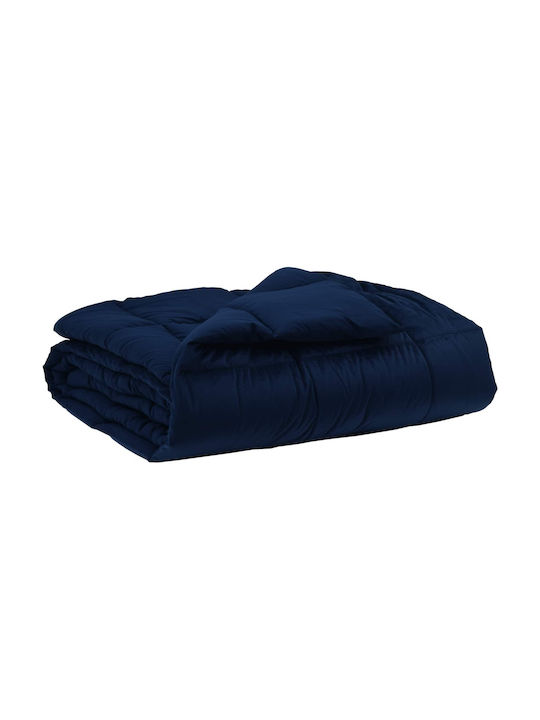 vidaXL Плик За Завивка Единичен 155x220 Тъмносин