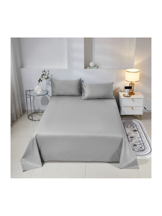 Σετ Παπλωματοθήκη Βαμβακέρή Μονή 160x240cm 1 Μαξιλαροθήκη & 1 Σεντόνι Γκρι