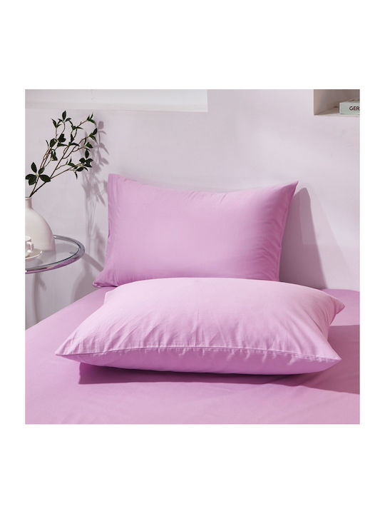 Σετ Παπλωματοθήκη Βαμβακέρή Μονή 160x240cm 1 Μαξιλαροθήκη & 1 Σεντόνι Λιλά
