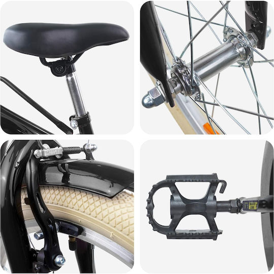 vidaXL Bicicletă Copii De Oraș 24" Neagră