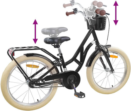vidaXL Bicicletă Copii De Oraș 24" Neagră