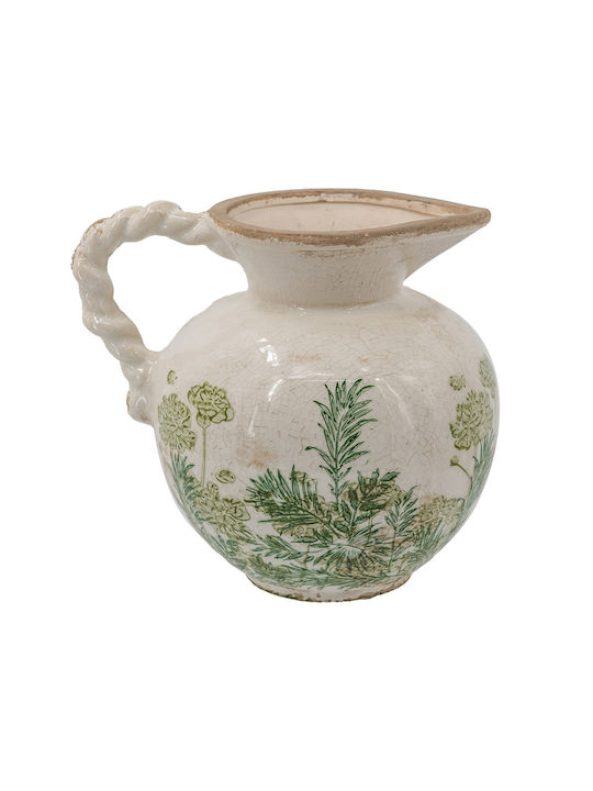 Artekko Decorative Ceramic Vase Aging Beige 18.5x16.5xH20.5cm