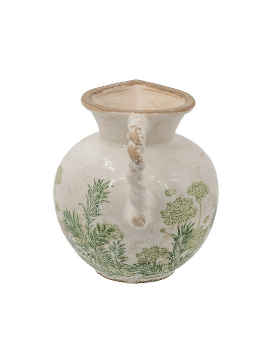 Artekko Decorative Ceramic Vase Aging Beige 18.5x16.5xH20.5cm