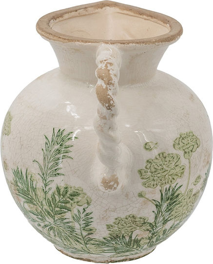 Artekko Dekorative Keramikvase Aging Beige 18,5x16,5xH20,5cm