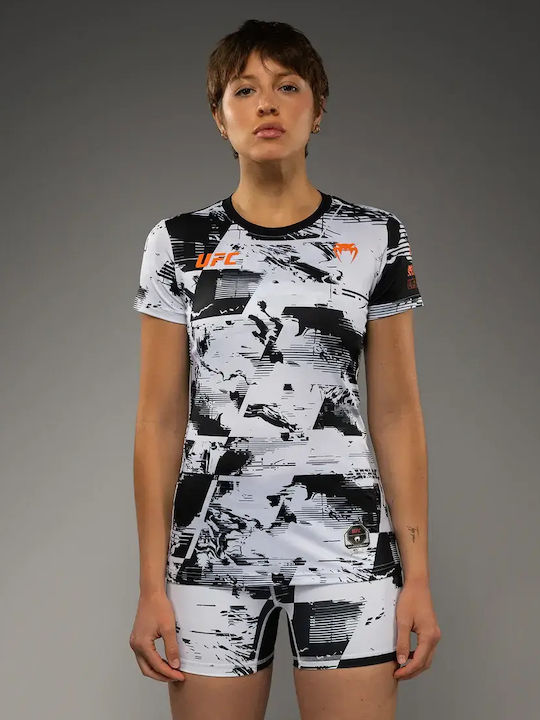 Venum Women's Short Sleeve Martial Arts Shirt VNMUFC-00445-108 for MMA White