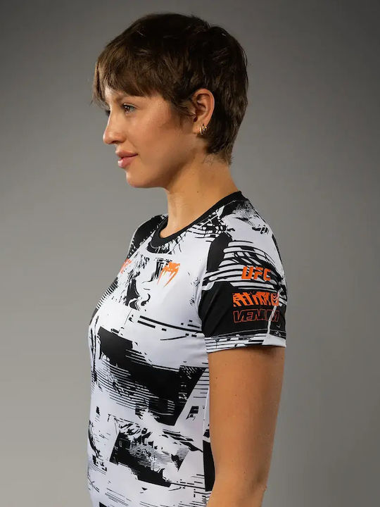 Venum Women's Short Sleeve Martial Arts Shirt VNMUFC-00445-108 for MMA White