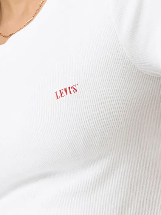 Essential Sporty Γυναικείο Αθλητικό Crop T-shirt Λευκό