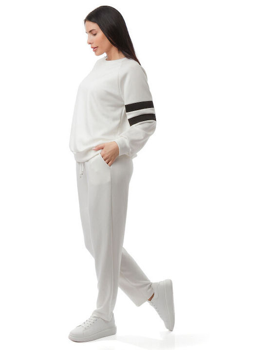 Weißes Set Damenhose Bluse