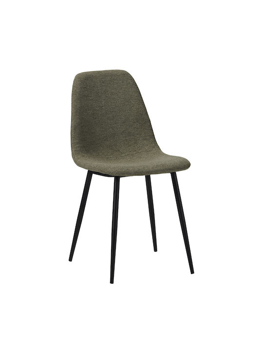 Daily Dining Chair With Fabric Upholstery Black/Green 58.5x55x93cm