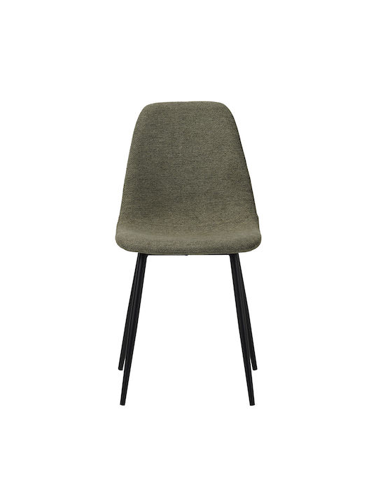 Daily Dining Chair With Fabric Upholstery Black/Green 58.5x55x93cm