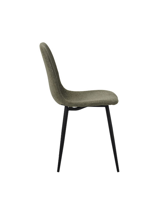 Daily Dining Chair With Fabric Upholstery Black/Green 58.5x55x93cm