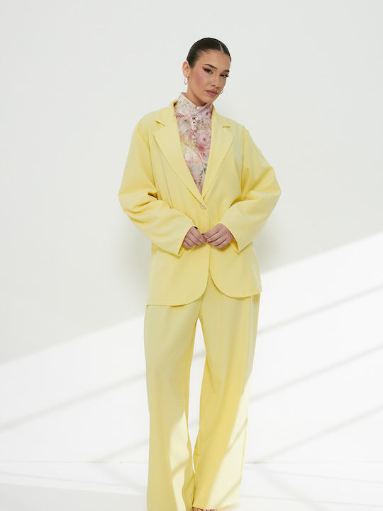 Pantaloni Dama Galbeni Costum