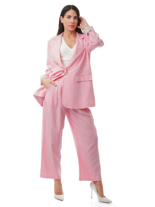 Rosa Set Damenhose Jacke