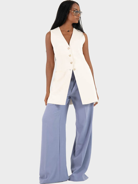 Damen Stoffhose Hellblau