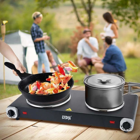 Star Countertop Ceramic Double Black Burner
