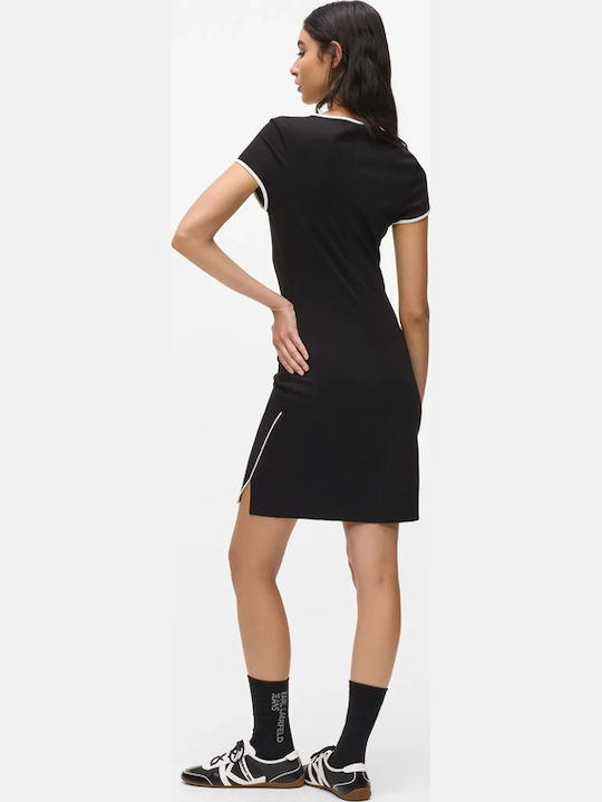 Summer Mini Dress with Tearing Black